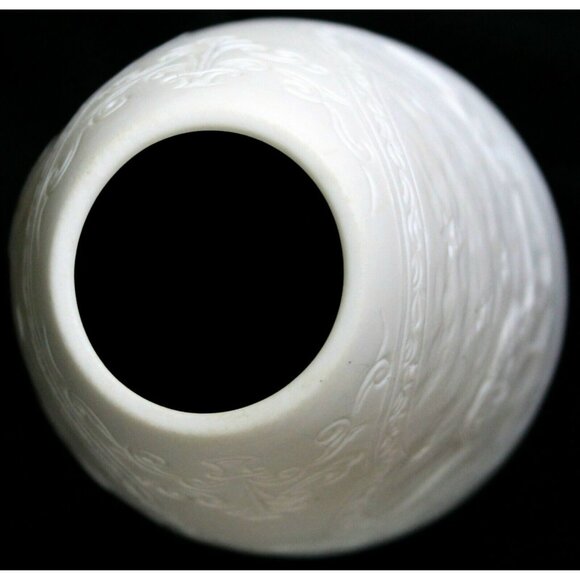 White Cherub Ceramic Light Cover Embossed Cupid Pattern Small Lamp Shade - Picture 7 of 8